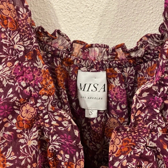 MISA Maribel Off Shoulder Floral Midi Dress Size Small VGUC - Picture 3 of 5
